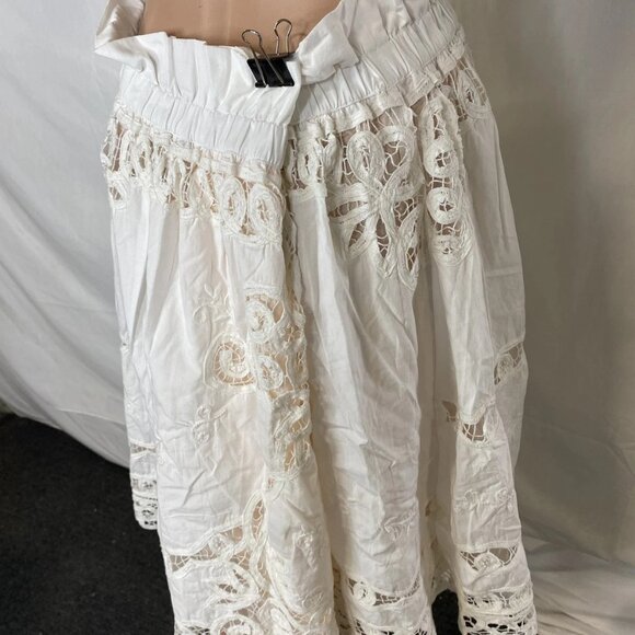 Maeve by Anthropologie Women’s Lace Inset Romantic Skirt – White – Size L - Picture 7 of 12